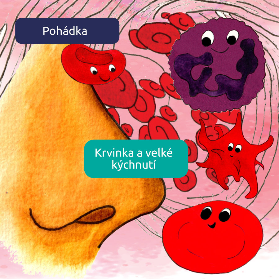 Krvinka a velké kýchnutí - titulní ilustrace pohádky